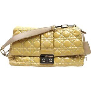 297458AV (X6) Christian Dior Shoulder Bag Beige Enamel